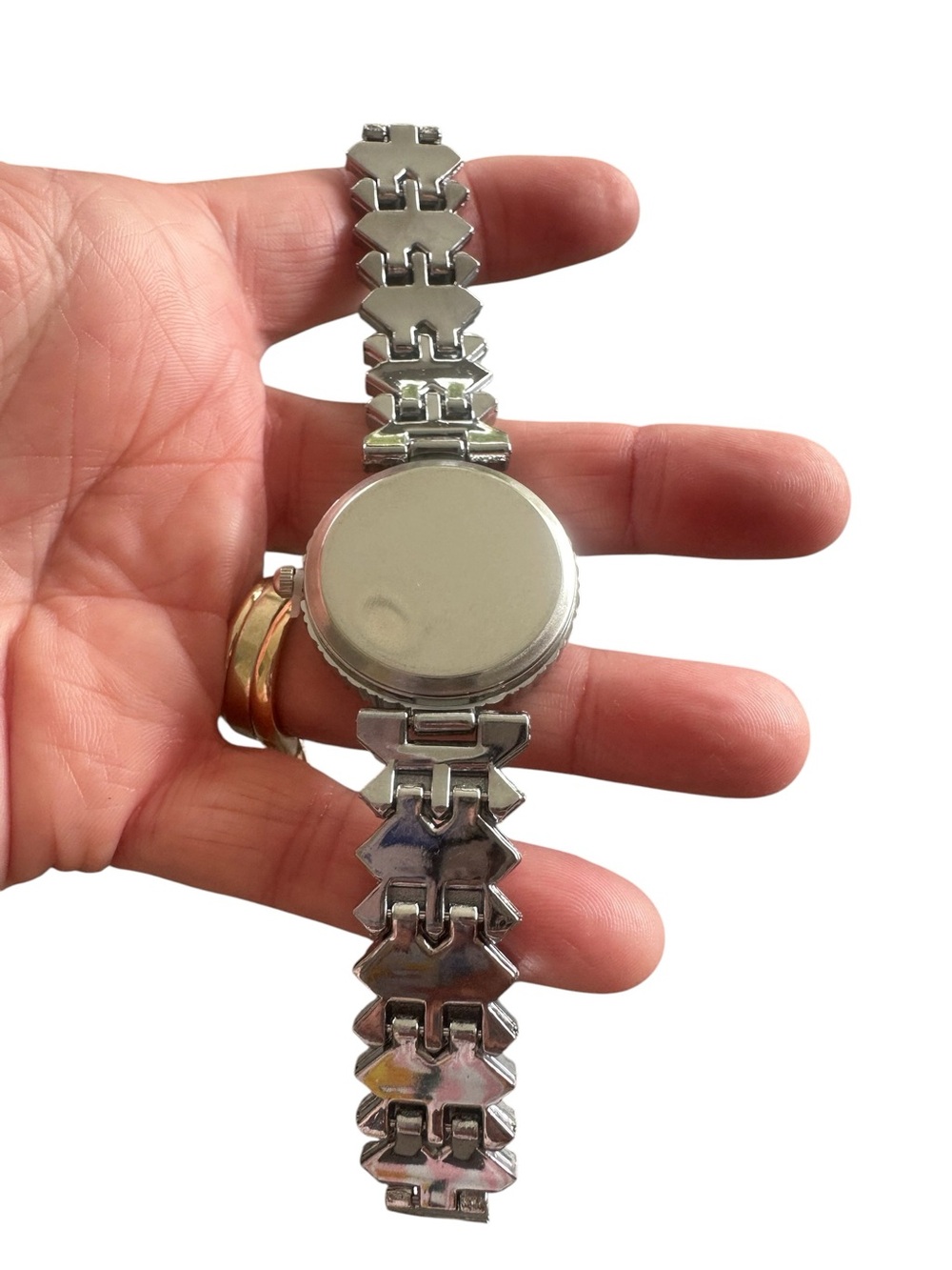 Silver Rhinestone Accented Quartz Watch - Picture 5 of 8